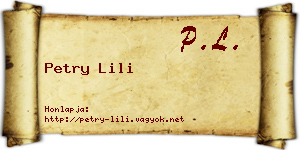 Petry Lili névjegykártya